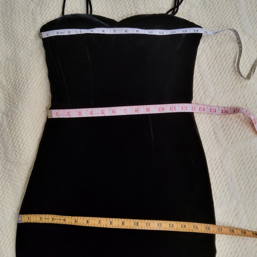 Theory Black Velvet Corset Midi Dress Size 0 - Picture 11 of 12